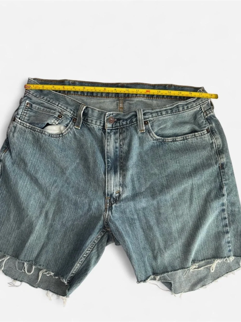 Levi 559 Blue Denim Cut-off Denim Shorts - W 38